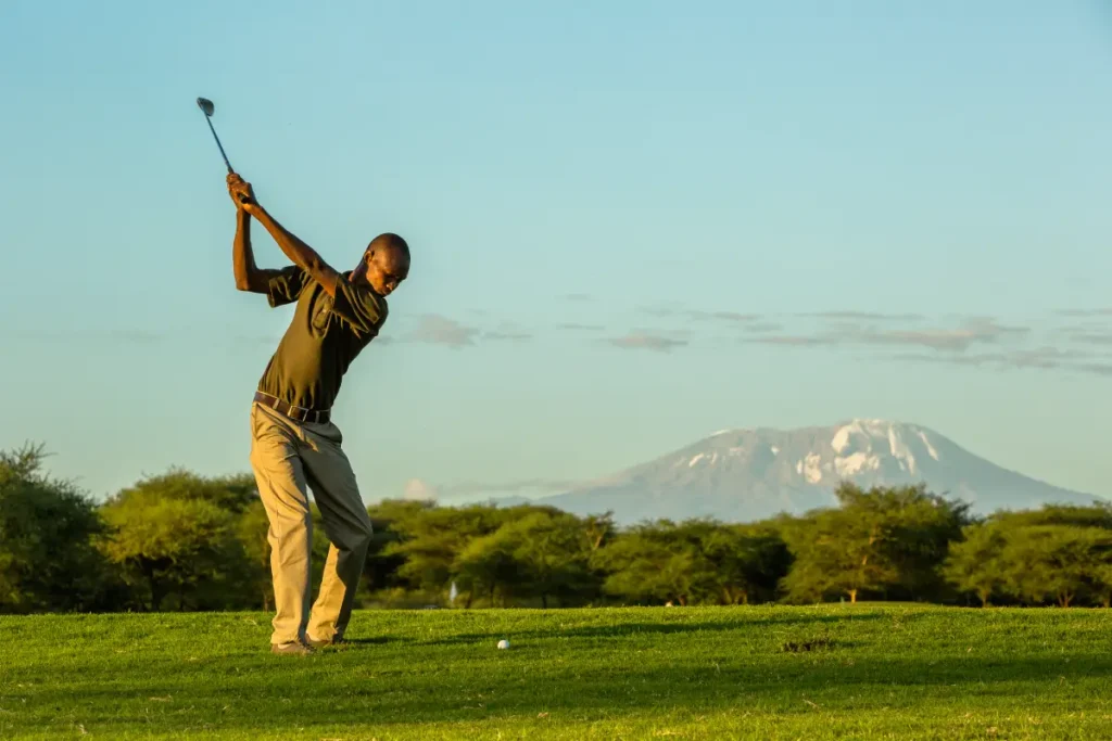 Golf at Greenside looking at Kilimanjaro